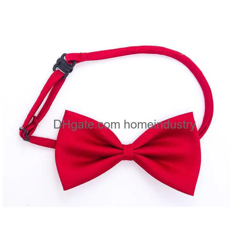 adjustable pet dog bow tie neck accessory necklace collar puppy bright color pet bow mix color hh7-302