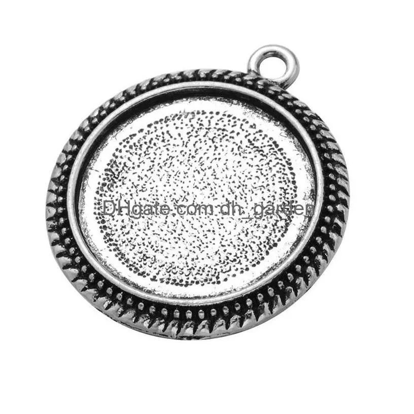 Bead Caps Diy Jewelry Accessories Round Bottom Brackets Time Gem Sublimation Blank Pendant For Transfer Printing Necklace Dr Dhgarden Dhctr