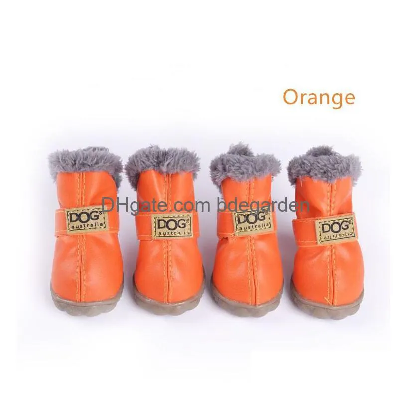 dog apparel pet shoes 4pcs/set warm winter pet boots for chihuahua waterproof snowshoes outdoor puppy outfit anti slid
