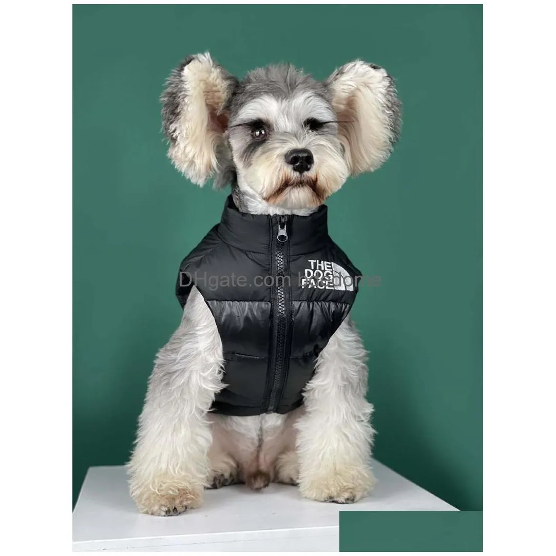 winter dog apparel the doggy face designer dog clothes 90% duck down vests for small medium dogs thicken warm pet coat soft windproof puppy