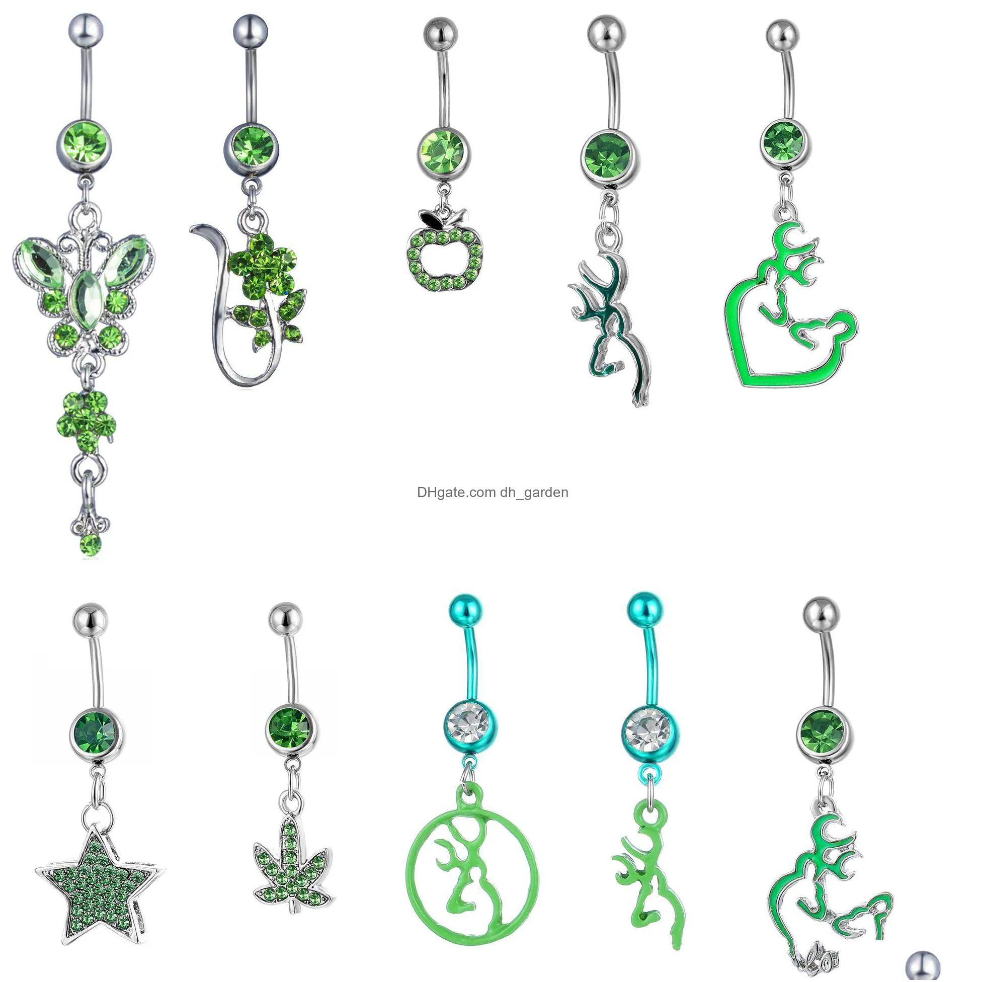 cl10001 belly navel button ring mix 10 styles aqua.colors 10 pcs dream owl heart dragonfly