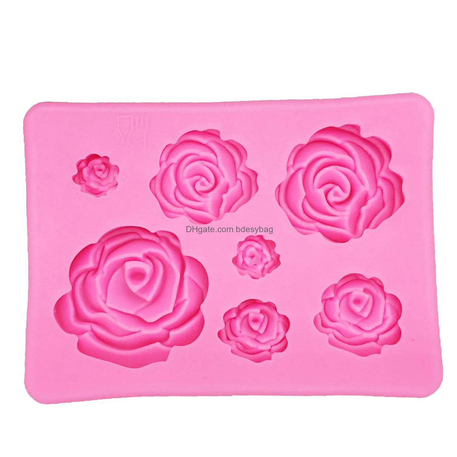 m1023 rose flowers silicone mould cake chocolate mold wedding decorating tools fondant sugarcraft