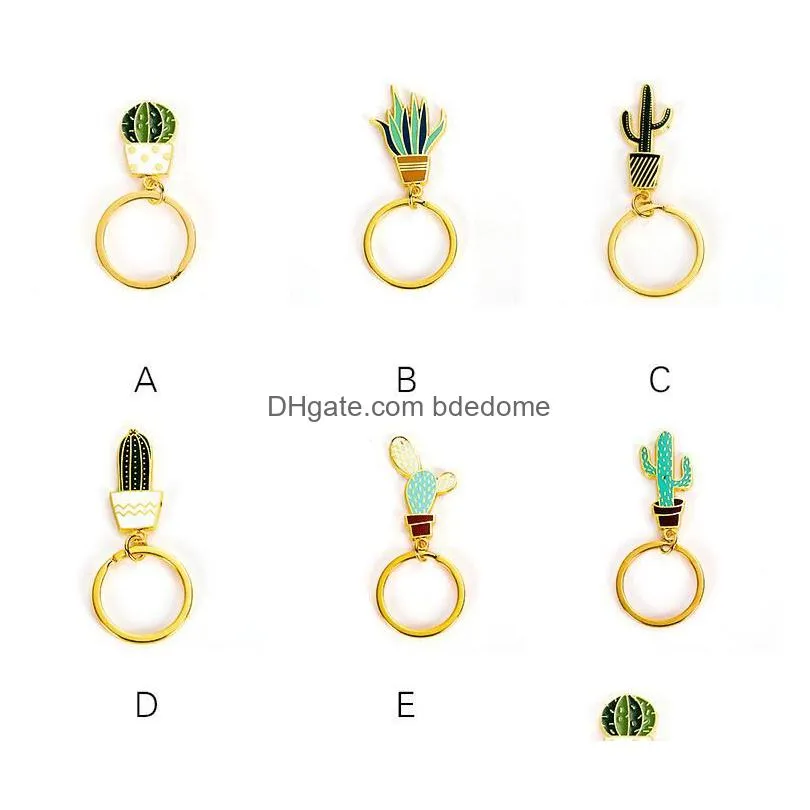 Mini Metal Cactus Key Chain Creative High Quality Keychain Wholesales Lovely Ring Pendant Jewelry Drop Delivery Dhg9Z