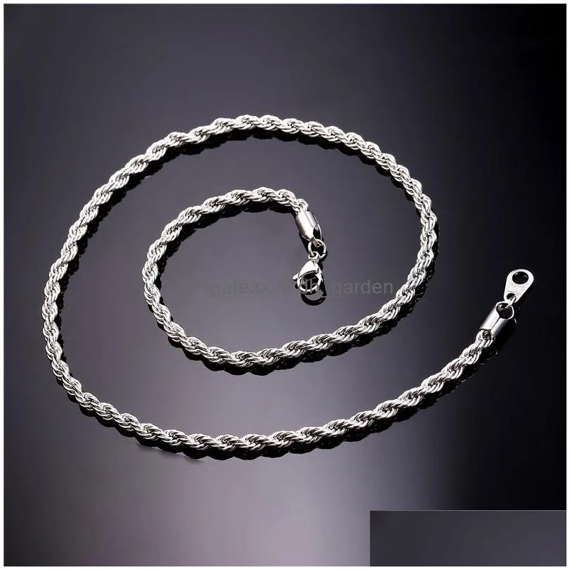 gold chains fashion stainless steel hip hop jewelry rope chain mens necklace