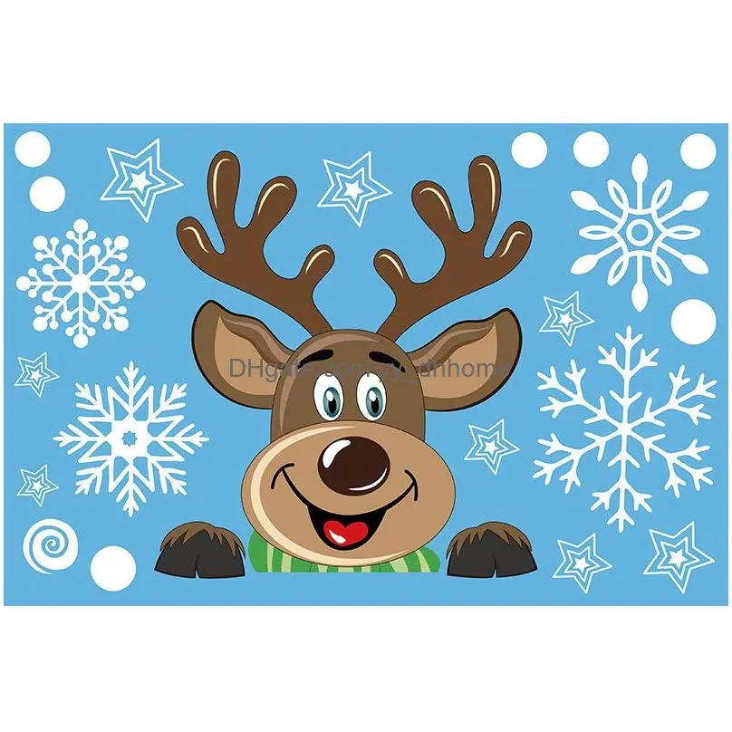 wall stickers christmas window sticker santa claus elk merry decorations for home cristmas ornament decor xmas gifts year 220919