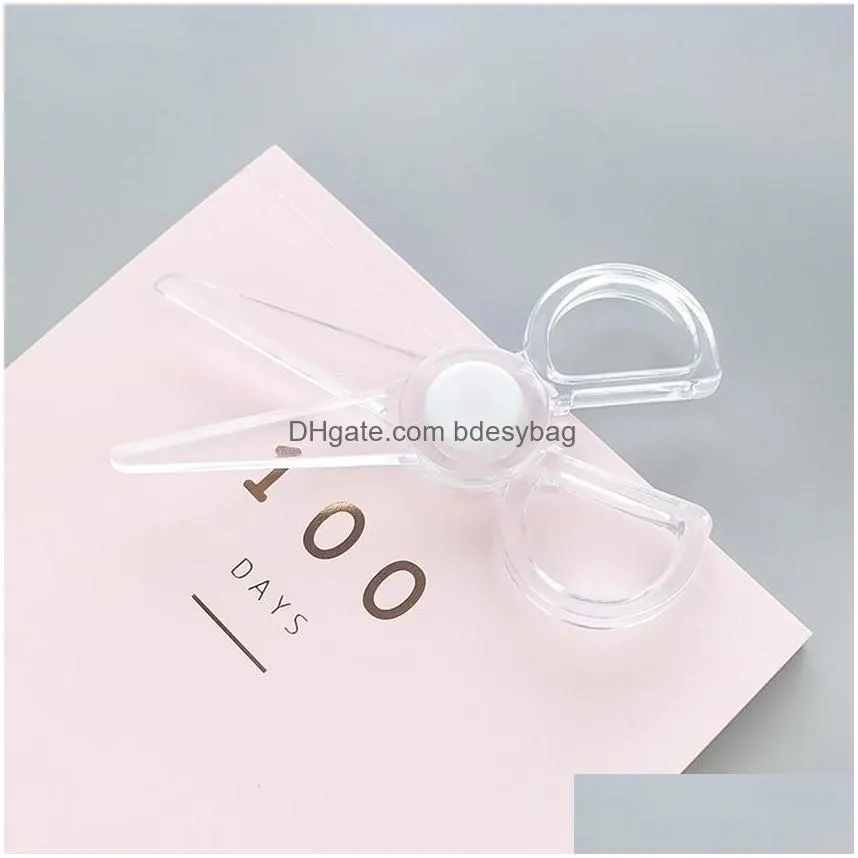 transparent acrylic art scissors paper cutter diy craft supplies portable students stationery office durable simple scissors