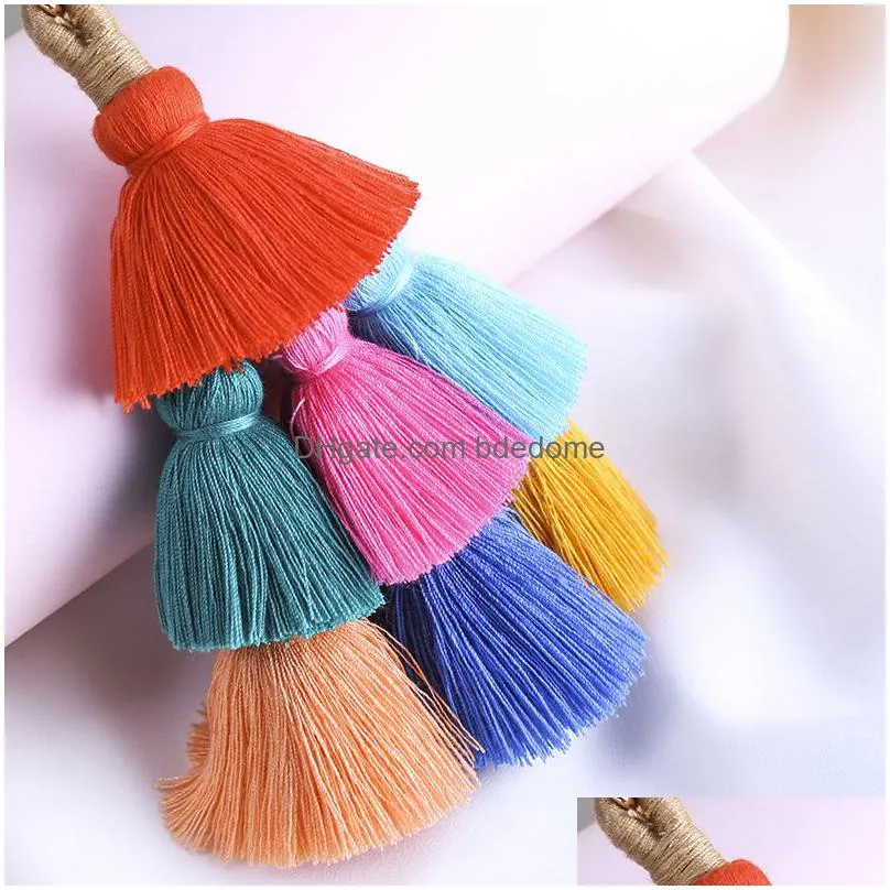 Fashion Bohemia Tassel Key Chain Diy Jewelry Accessories Handmade Ornaments European And American Ethnic Style Bag Pendant Drop Delive Dhfxk