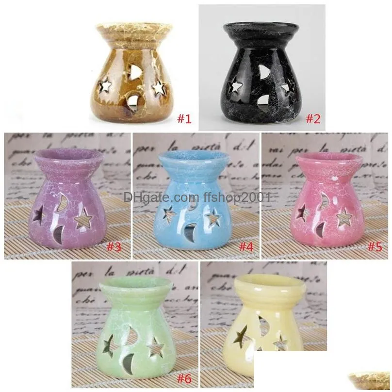  s aromatherapy stove ceramic oil lamps hollow stars moon pattern essential oil fragrance candle incense burners by sea