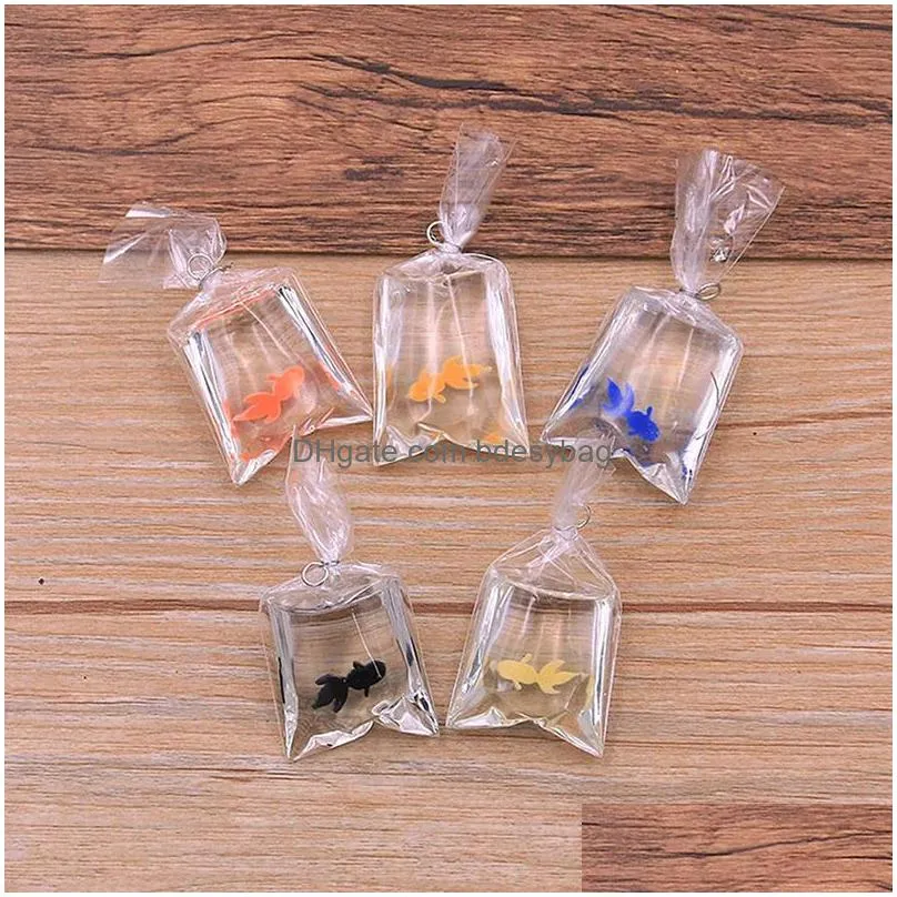 10pcs/pack coral favors fish bag resin charms ocean pendant for earring keychain jewelry making