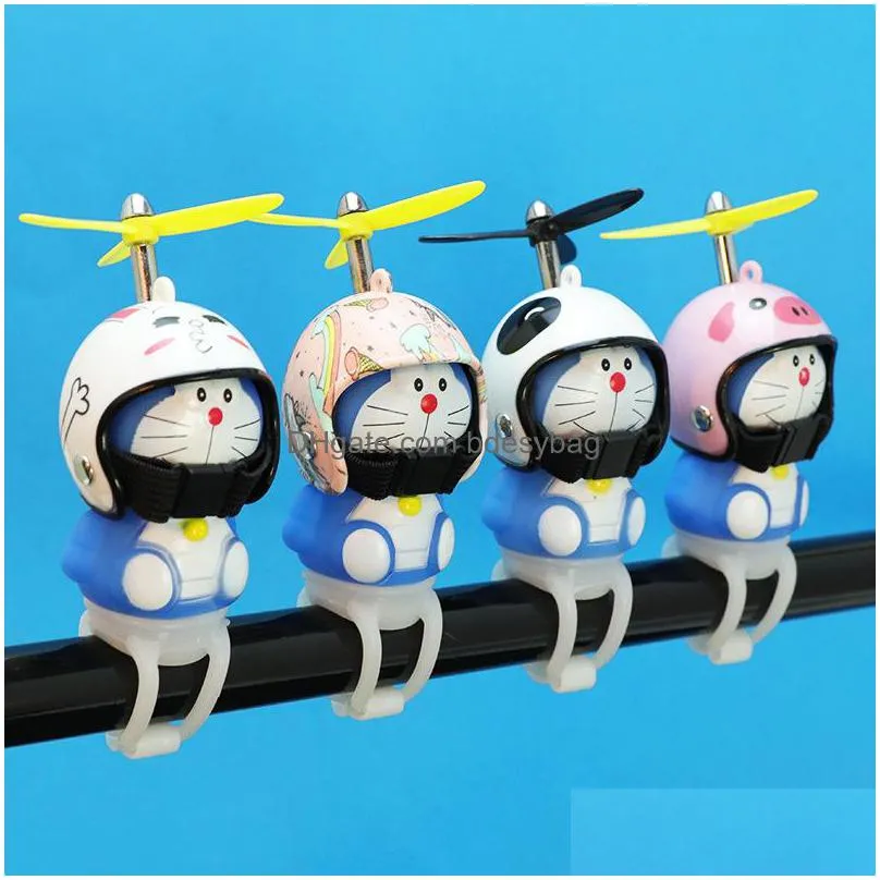 party favor car bicycle anime little yellow duck bamboo dragonfly propeller helmet electric car motorcycle luminous doll decor