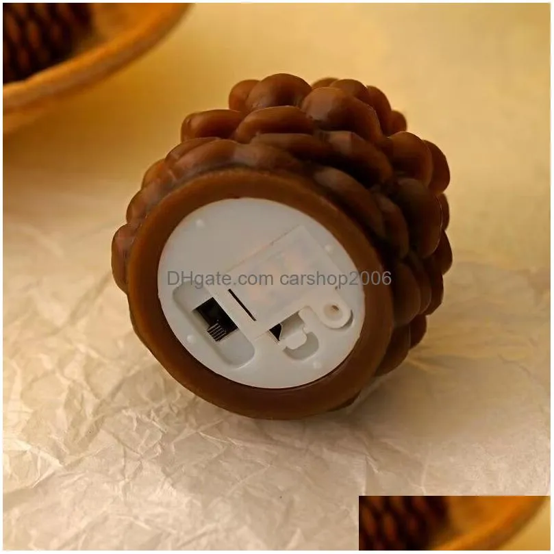 christmas decoration led bullet head pinecone electronic candle lamp home indoor scene layout lights