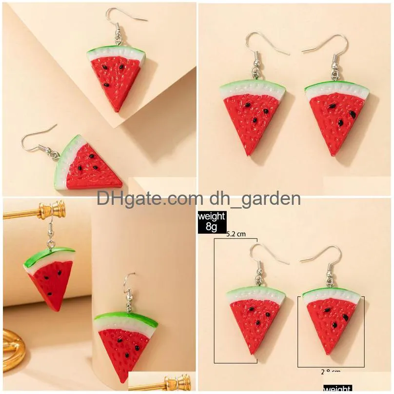 Dangle & Chandelier Dangle Chandelier Fahsion Watermelon Resin Drop Dangel Earrings For Women Cute Fruit Metal Statement Par Dhgarden Dht0U