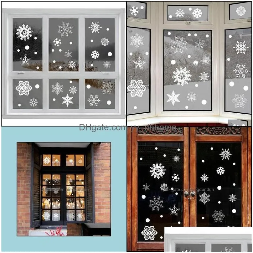 wall stickers christmas snowflake window sticker electrostatic kids room decoration decal year wallpaper dbc drop delivery home g