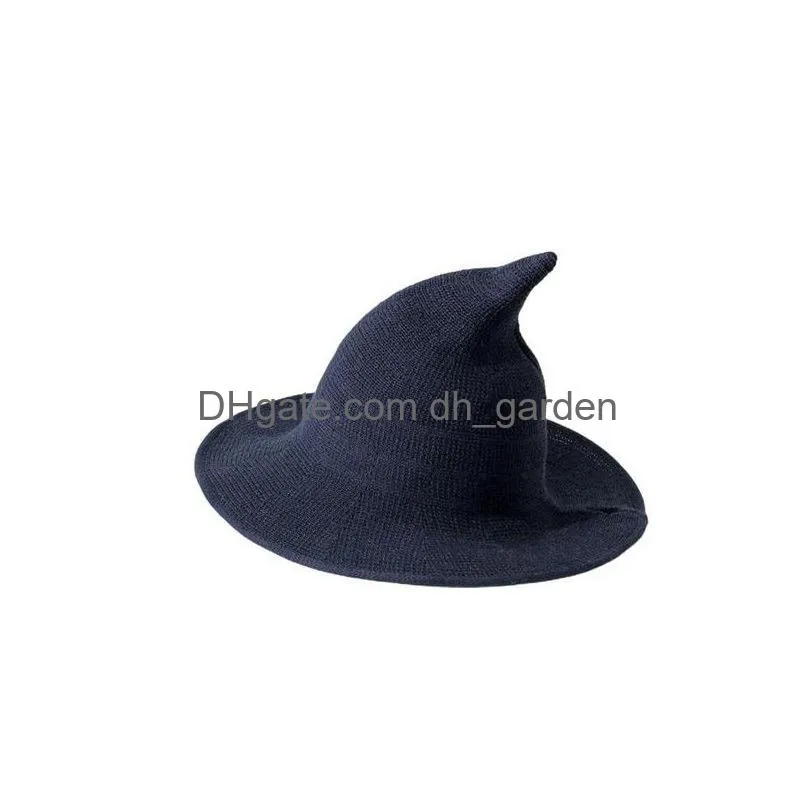 Beanie/Skull Caps Female Knitted Hat Solid Color Bucket Fisherman Cap Knit Witch For Drop Delivery Fashion Accessories Hats, Dhgarden Dhodl