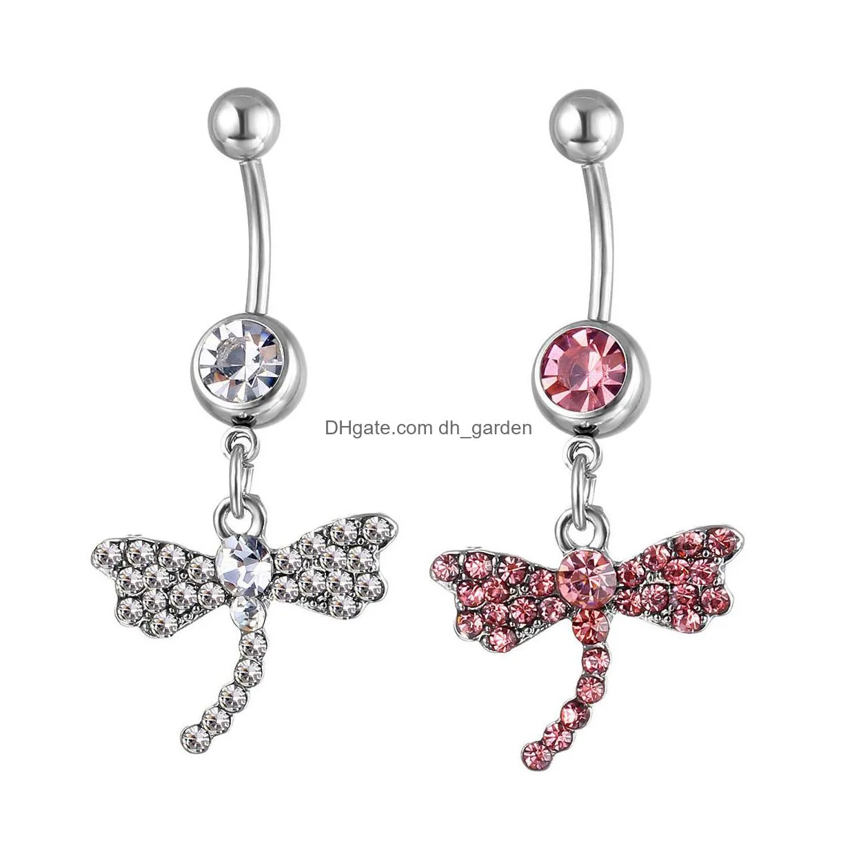 d0883 clear color belly ring nice redcrowned crane style with piercing body navel jewelry