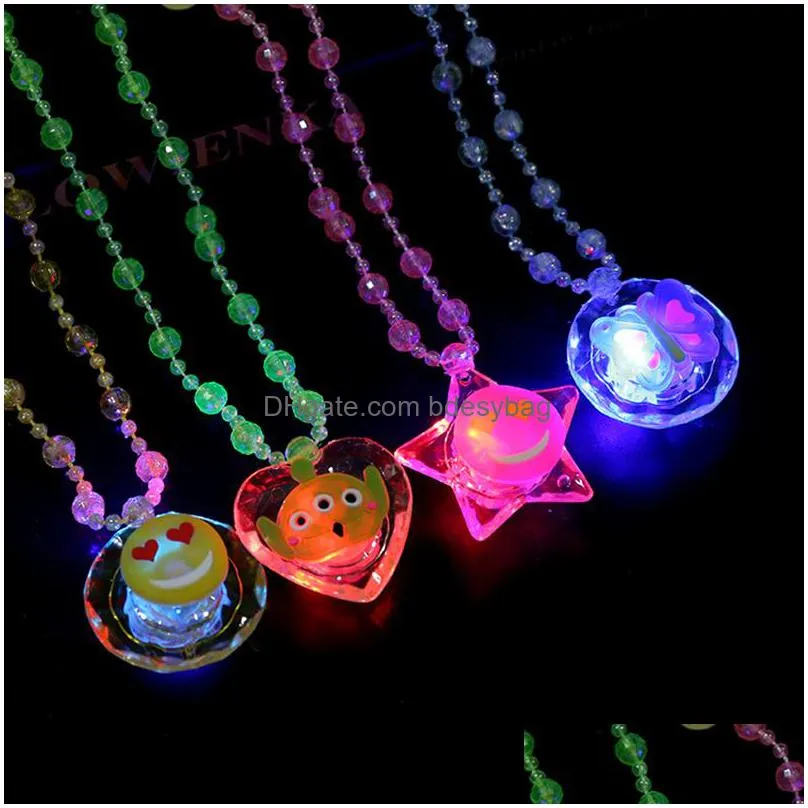 glitter flash acrylic decoration necklace led lamp novelty night market hot creative childrens toys luminous light up toys glow