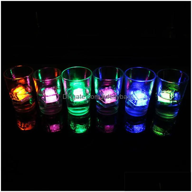 12 pieces flameless led submersible light candle color changing glow led ice cube for party