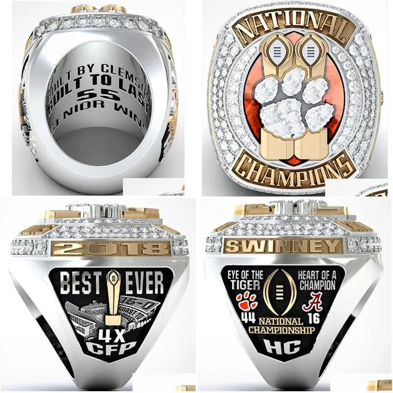 2018 2019 clemson tigers final ncaa national championship ring fan men gift wholesale drop shipping