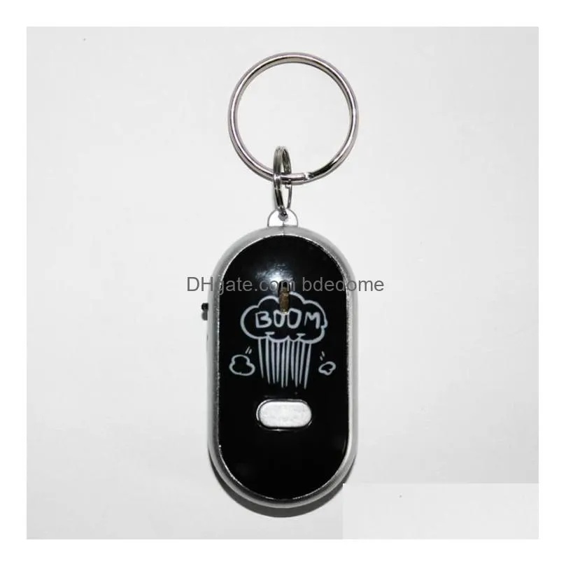 13 Colors Anti Lost Led Key Finder Locator Keychain Voice Sound Whistle Control Locators Keychains Torch Whistles Keyring Drop Deliver Dhddn