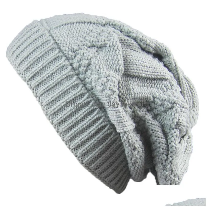 6 Colors Fashion Twist Hip Hop Hat Plover Reverse Edge Knitted Autumn And Winter Warm Uni Wool Pile Drop Delivery Dhjrd
