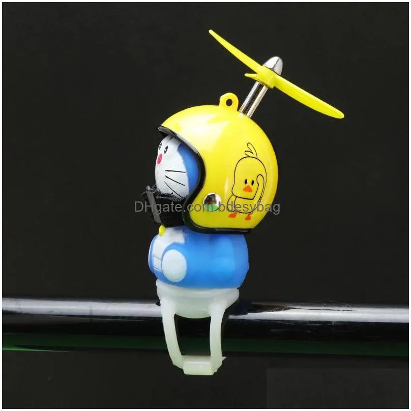 party favor car bicycle anime little yellow duck bamboo dragonfly propeller helmet electric car motorcycle luminous doll decor