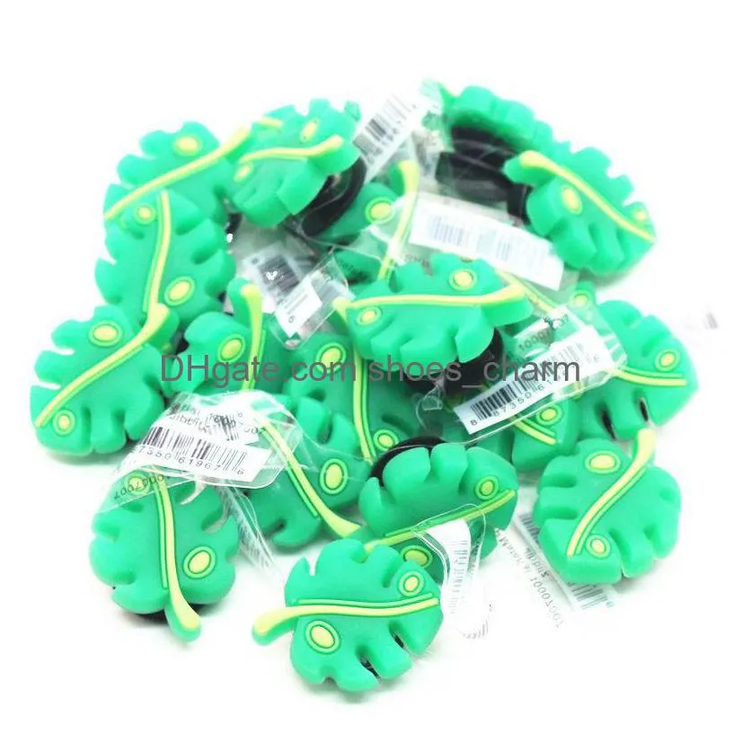daisy pumpkin leaves shoe charms decorations novelty green plants pvc shoes accessories fit croc jibz xmas kids gifts
