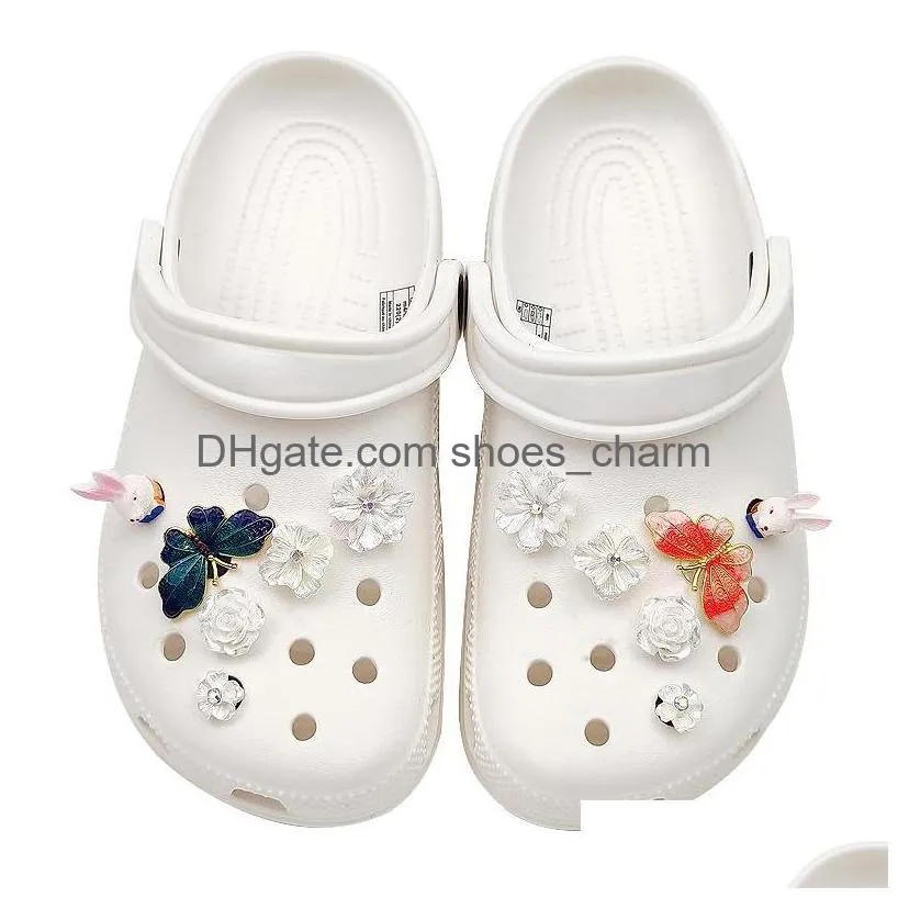 butterfly suitable for croc charms threedimensional rabbit buckle diy shoe flower slippers decoration