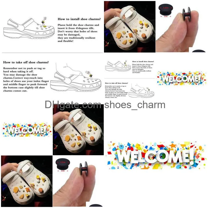 biscuits and chips charms party kids cute fit croc decoration xmas wristbands diy slipper shoe buckle pvc gifts
