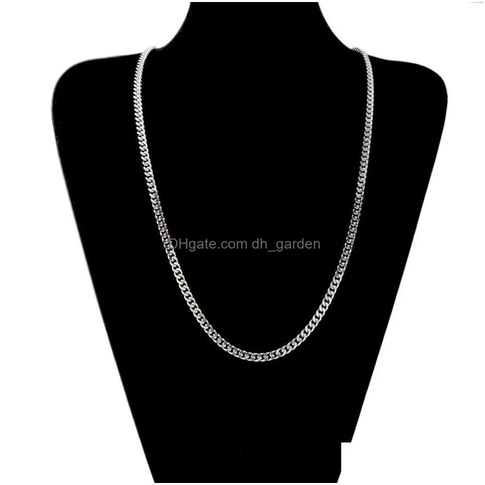 3mm 5mm gold silver cuban link chain necklaces men women 18k gold plated hip hop necklace fashion jewelry