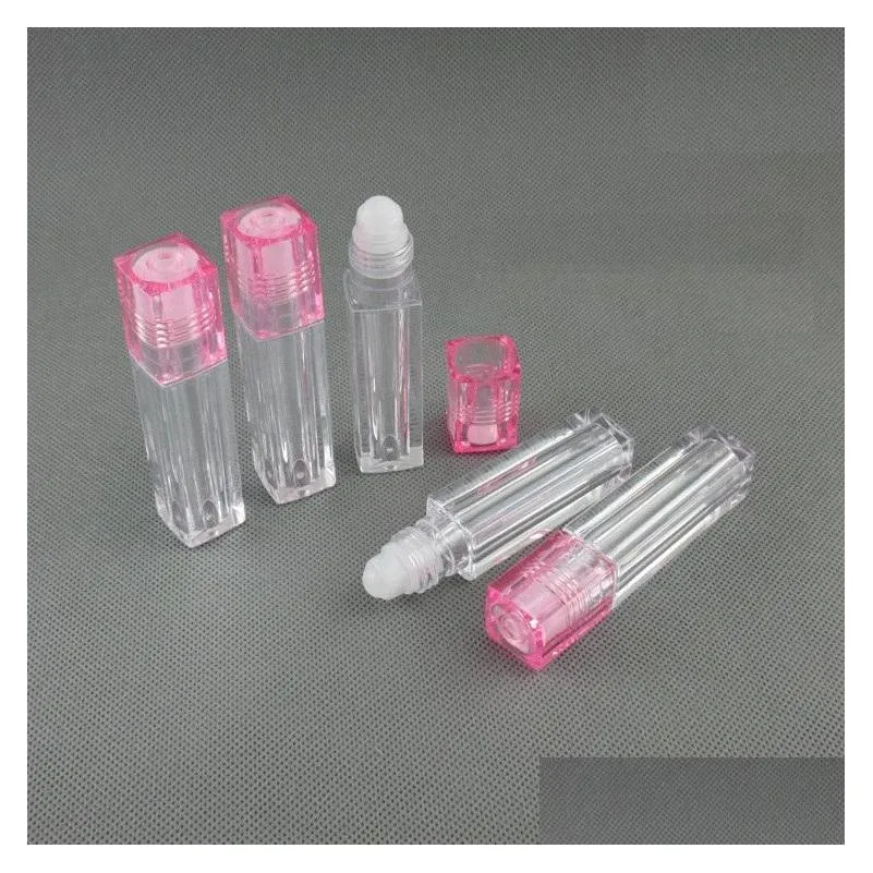 6.5ml square lip gloss oil roll on bottle portable empty refillable makeup container tube vials wb2146