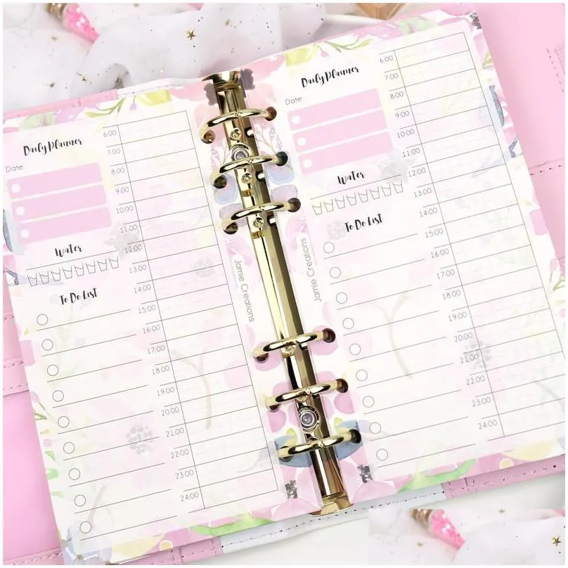 a5 a6 notebook index divider for daily planner 40 sheets notepads paper colorful card papers 6 holes