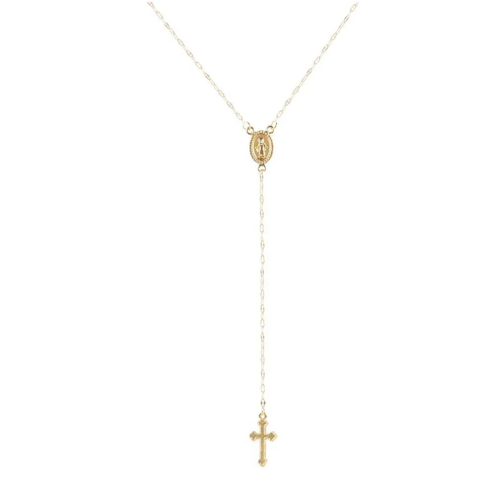 vintage gold/silver/rose gold pendant necklace christian cross bohemia religious rosary women charm jewelry gifts