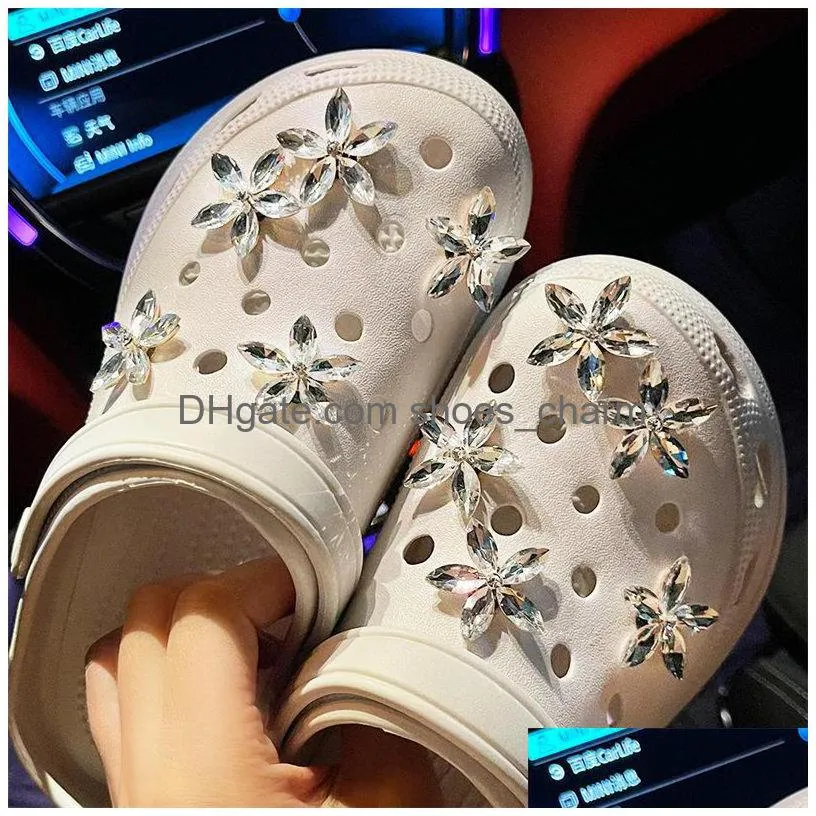 flower diamond charms party backpack decoration cute gifts wristbands shoe buckle kids accessories girl fit croc toy diy