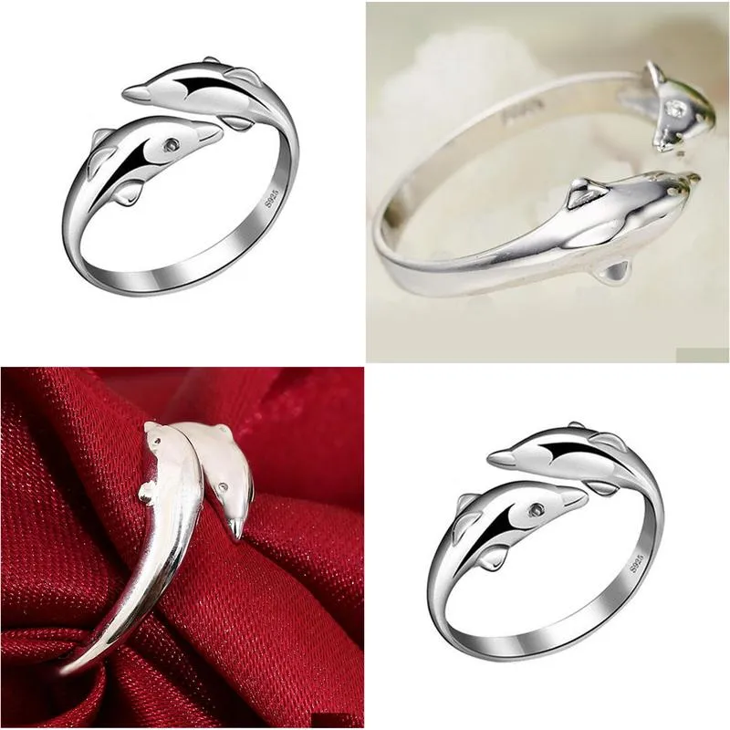 crystal cute  ring fashion 925 sterling silver plated rings for women party jewelry