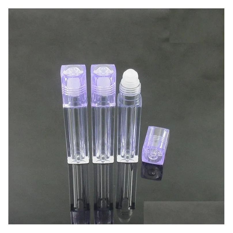 6.5ml square lip gloss oil roll on bottle portable empty refillable makeup container tube vials wb2146