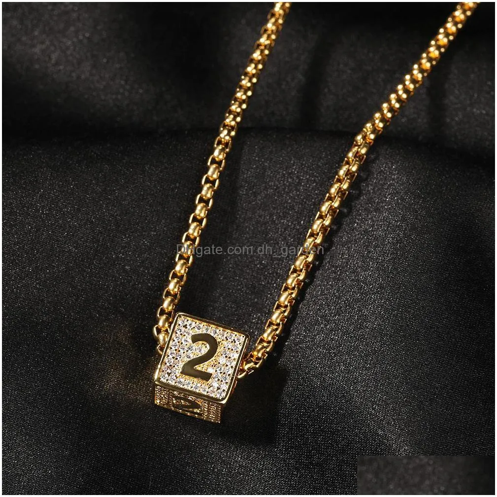 26 english alphabet square pendant necklace mens hip hop necklaces jewelry iced out h letter pendant gold necklace