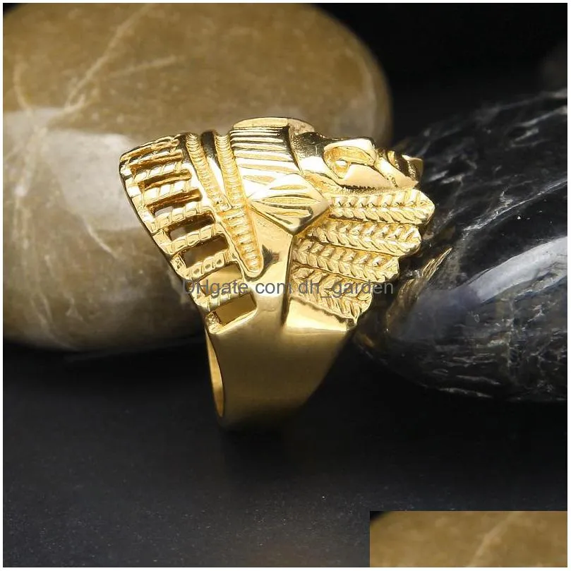 mens hip hop gold ring jewelry retro indian  punk vintage exaggerated alloy metal rings