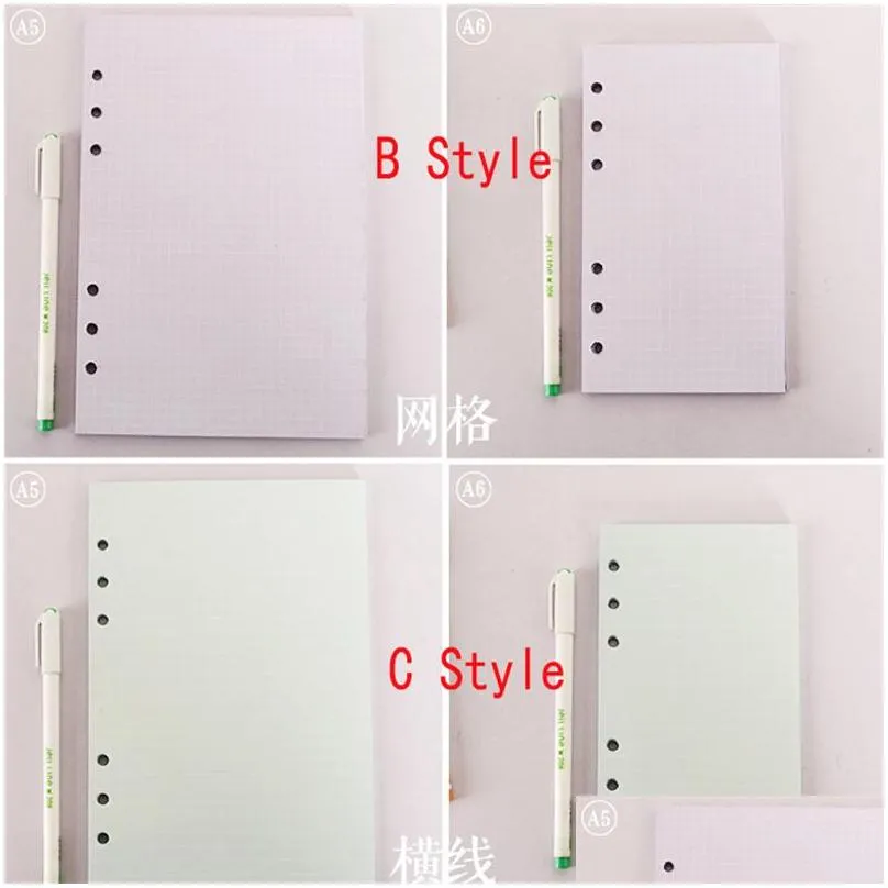 40 sheets notepads paper colorful card papers 6 holes school supplies a5 a6 notebook index divider for daily planner