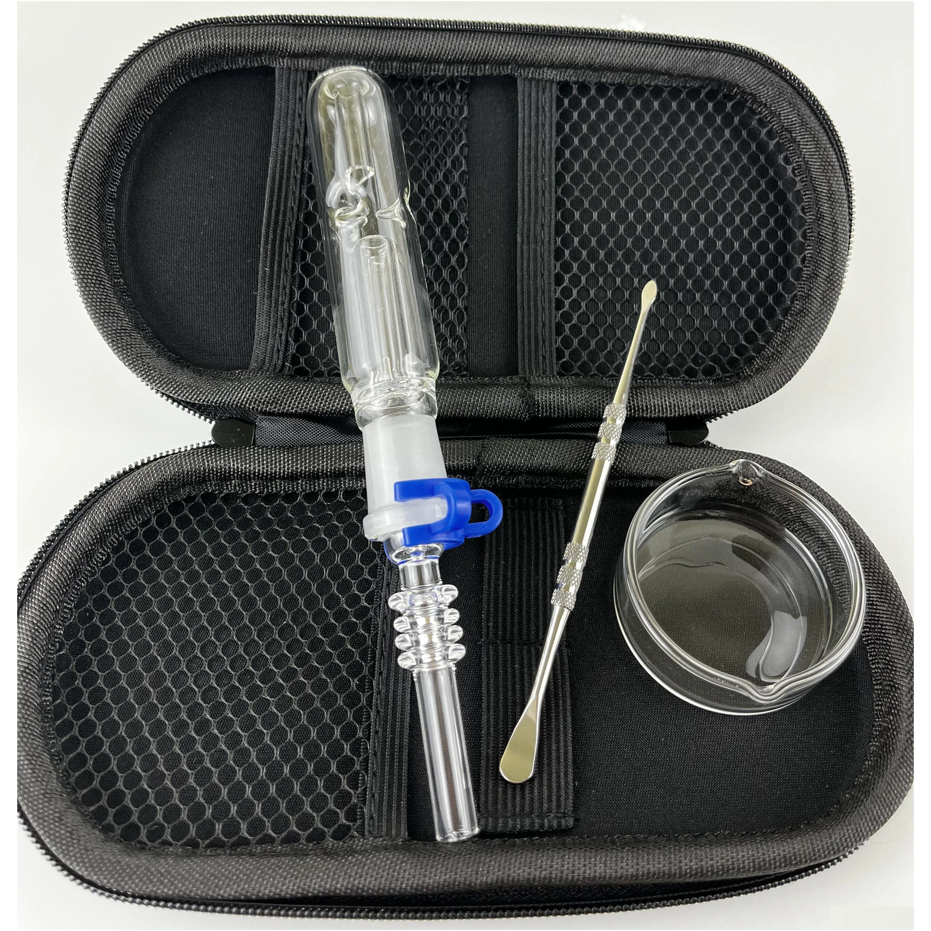 mini nectar collector kit glass pipes smoking nc set with 10mm 14mm titanium tip or quartz tips oil rig concentrate dab straw for glass bong