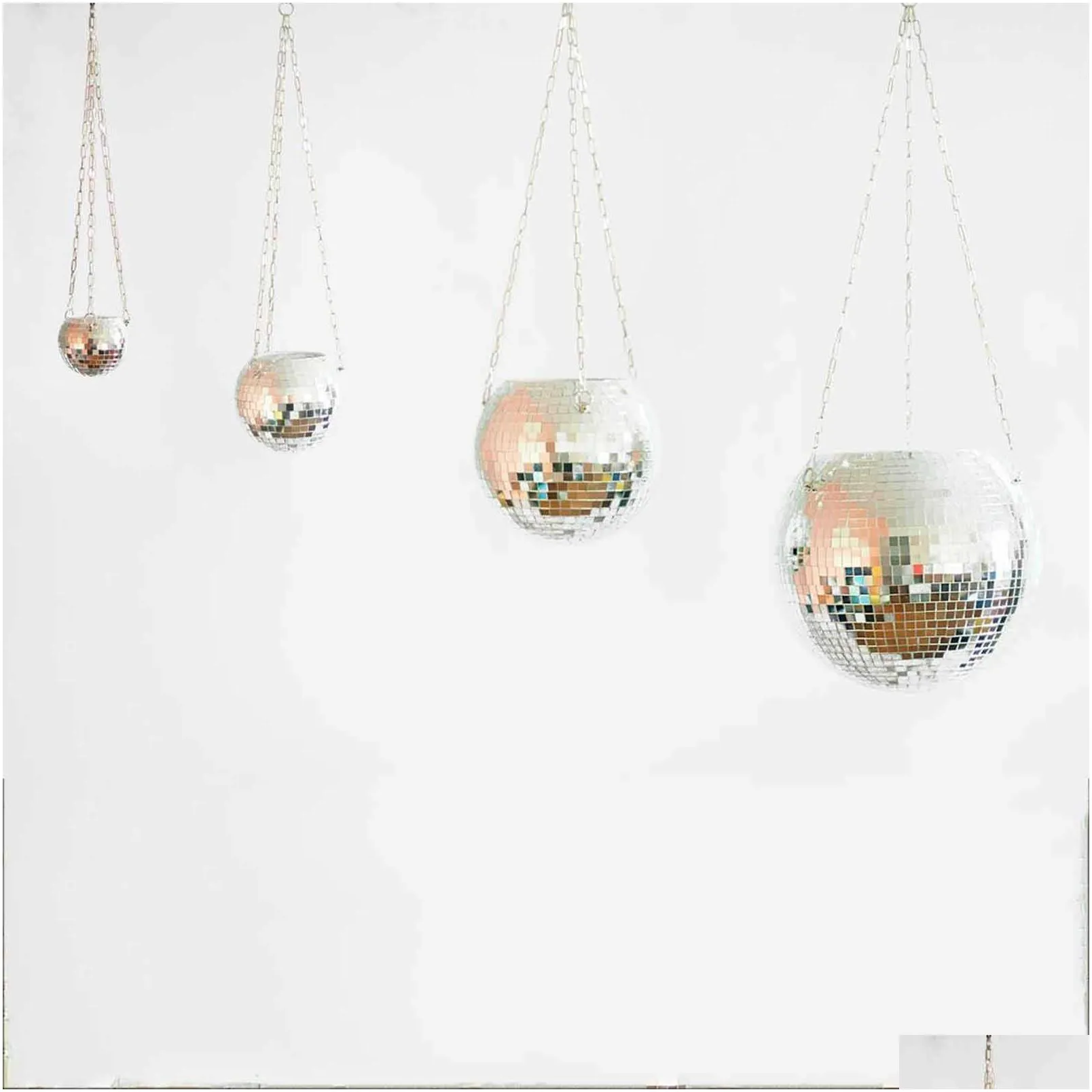 disco ball planter globe shape hanging vase flower planter pots rope hanging wall homw decor vase container room decoration 210615