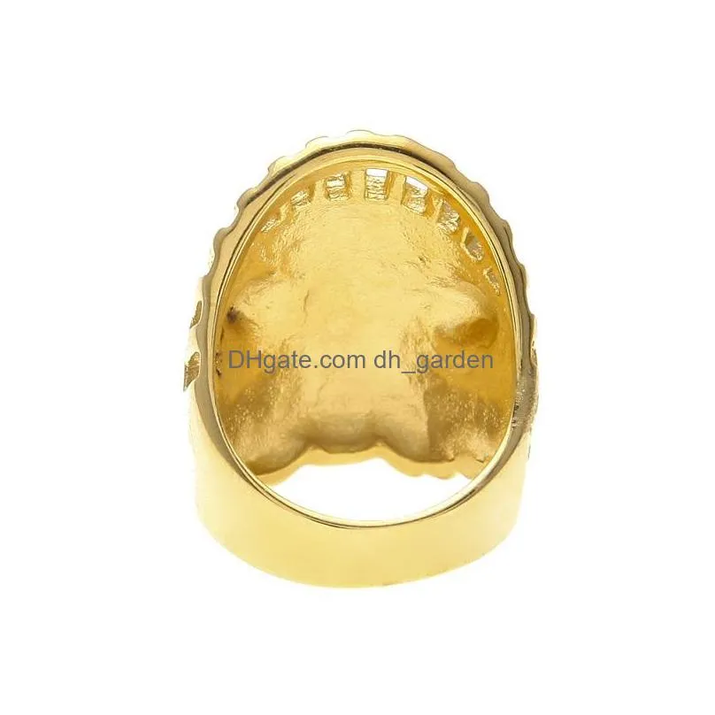 mens hip hop gold ring jewelry retro indian  punk vintage exaggerated alloy metal rings