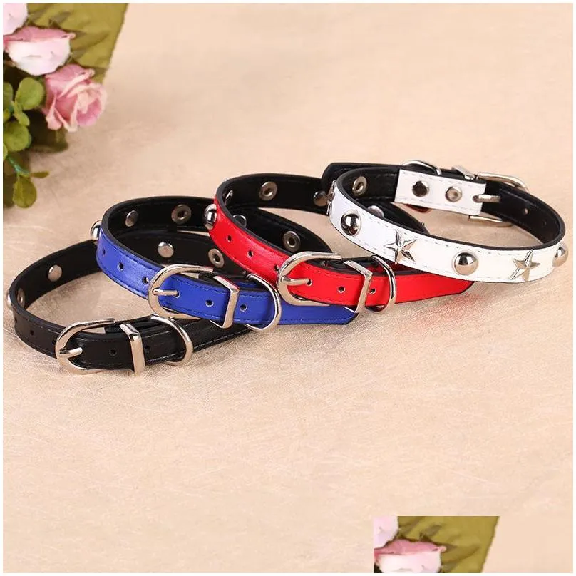 dog collars leashes cat collar with stars soft necklace leash strap for pets cats adjustable alloy buckle dogs accesories pet