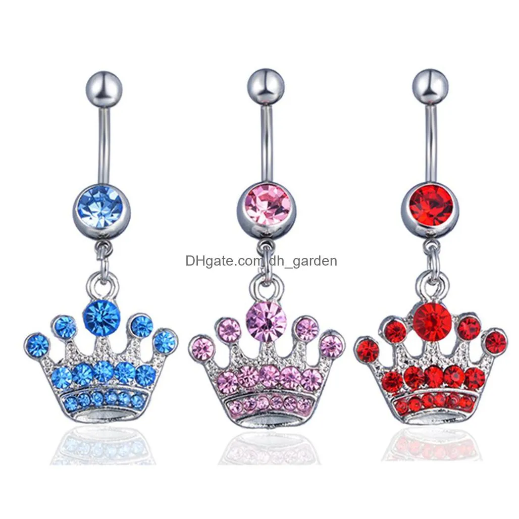 d0175 heart mix colors belly navel button ring