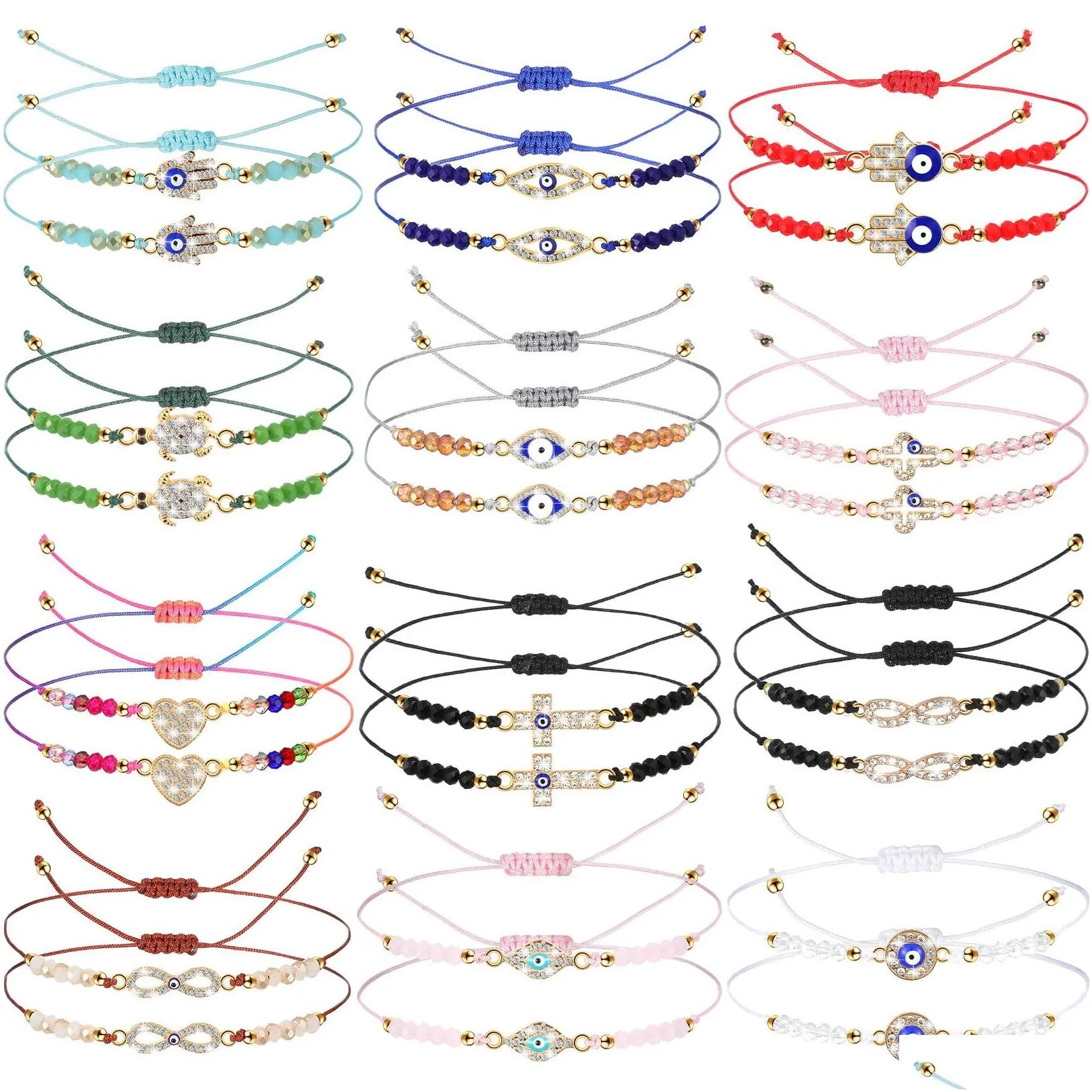 charm bracelets 36/ evil eye pack mexican braclets set ojo bracelet protection amet anklets jewelry gift for women girls boys drop d