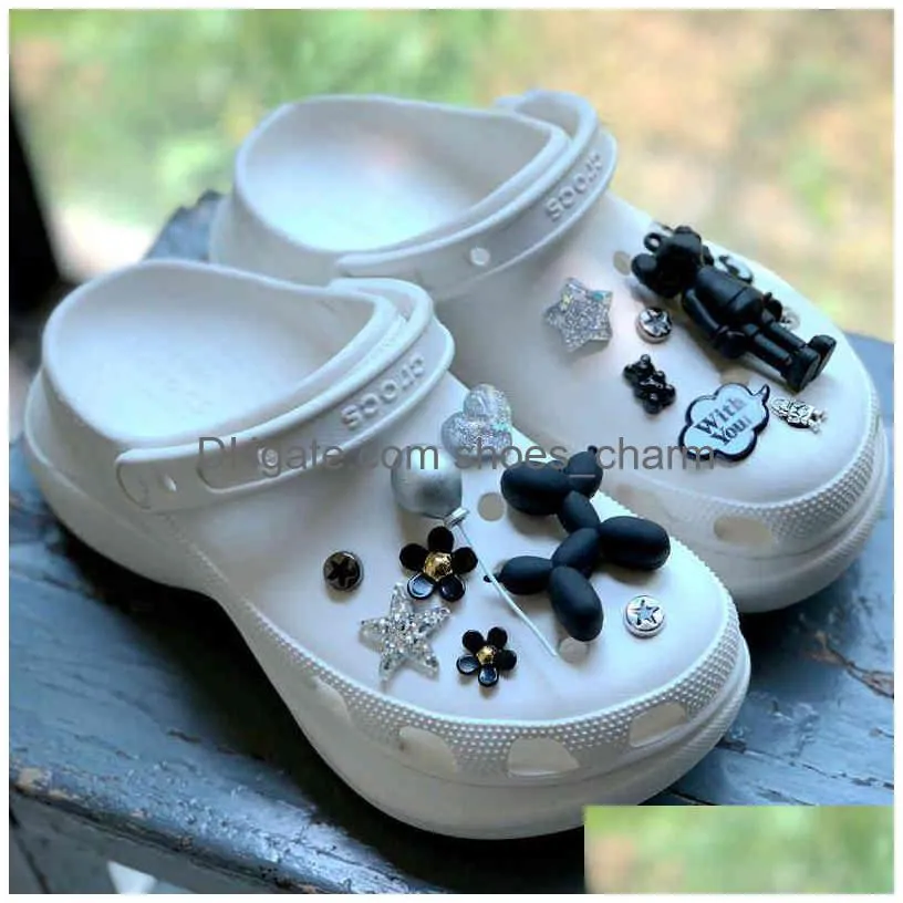 metal punk croc charms designer vintage pin rivet chain shoe decoration clogs kids boys women girls gifts charm for croc jibbi