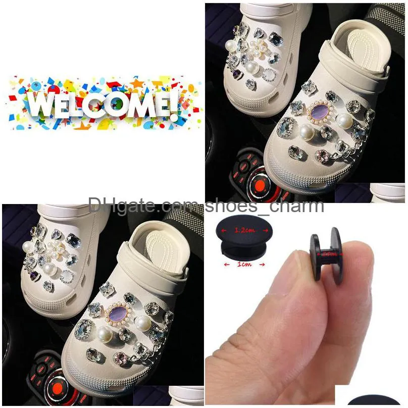 pearl gem diamond charms fit croc cute pvc xmas party accessories backpack diy kids girl gifts toy wristbands shoe buckle