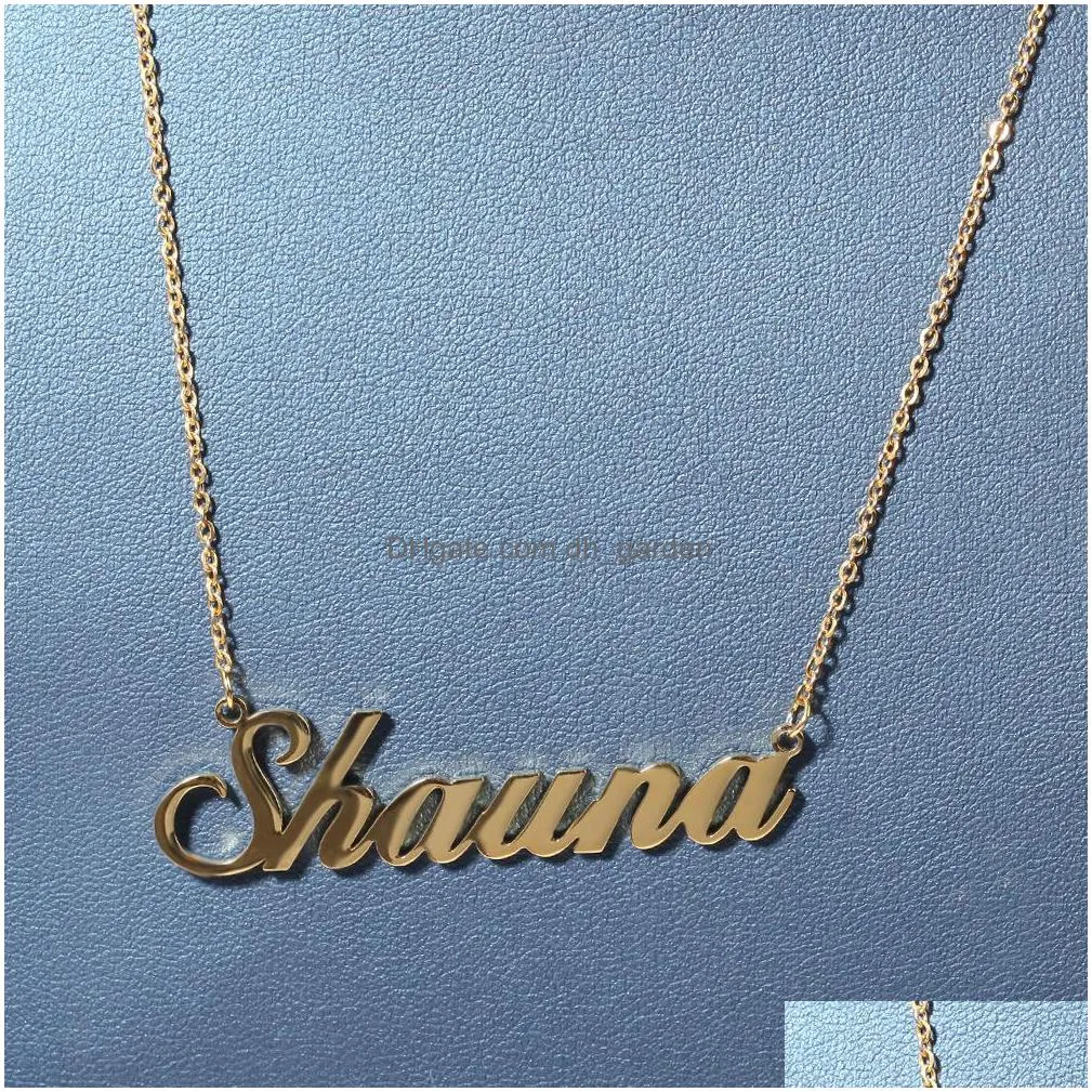 az custom name letters gold necklaces womens stainless steel choker mens fashion hip hop jewelry diy letter pendant necklace