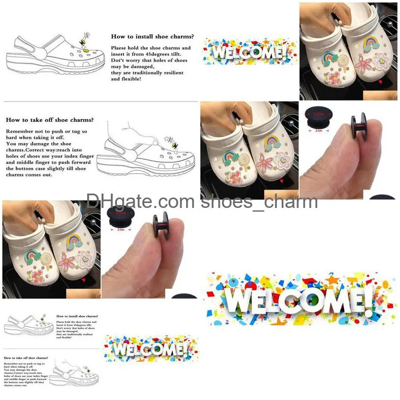 rainbow flowers charms xmas slipper gifts toy fit croc girl wristbands kids diy pvc cute backpack shoe buckle