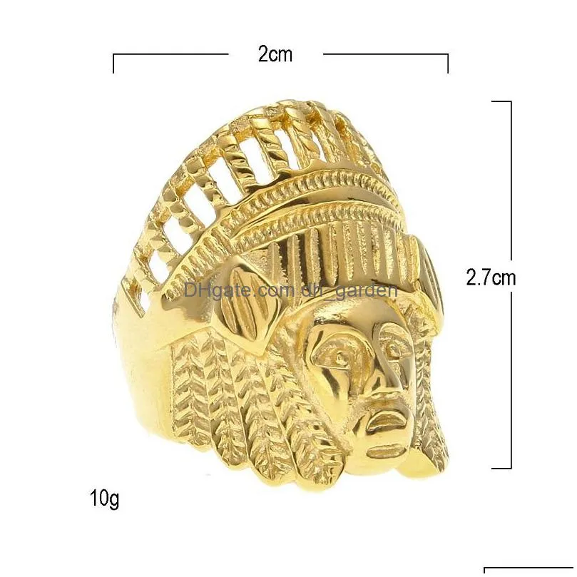 mens hip hop gold ring jewelry retro indian  punk vintage exaggerated alloy metal rings