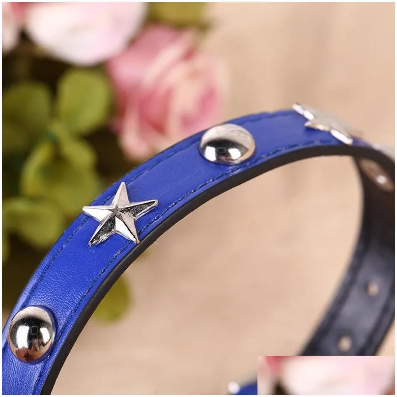 dog collars leashes cat collar with stars soft necklace leash strap for pets cats adjustable alloy buckle dogs accesories pet